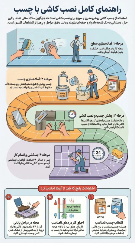 استفاده از چسب کاشی