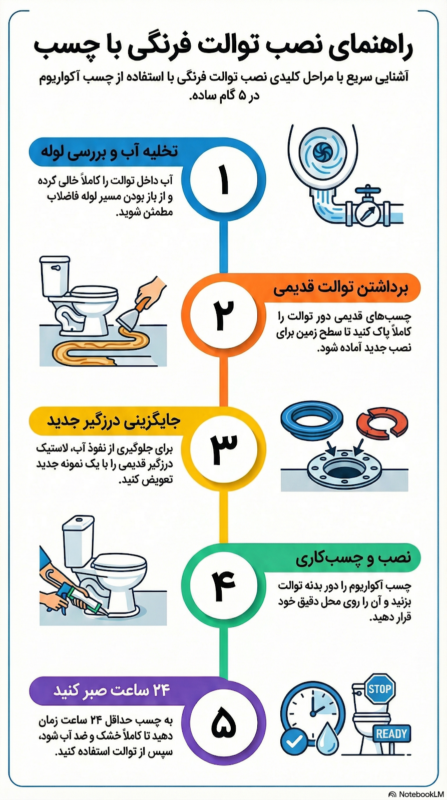 چسب آکواریوم برای نصب توالت