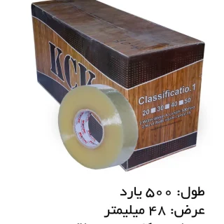 چسب نواری پهن کی سی کی رنگ شفاف 5 سانتی‌متر 500 یارد